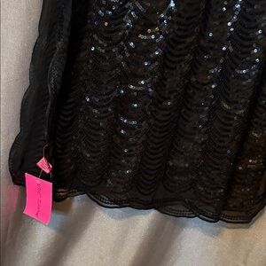 NWT Betsy Johnson Black Sequin Wrap/Shawl/Scarf